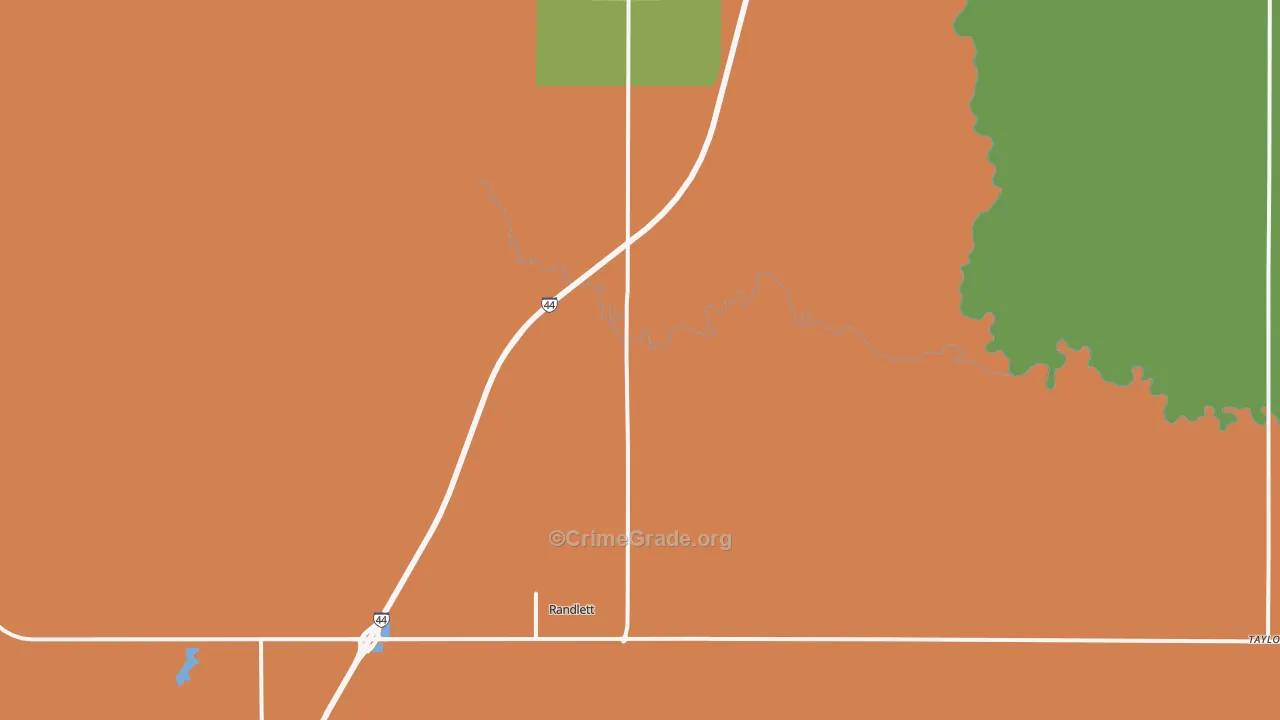 Randlett, OK Map of Vehicle Theft Rates