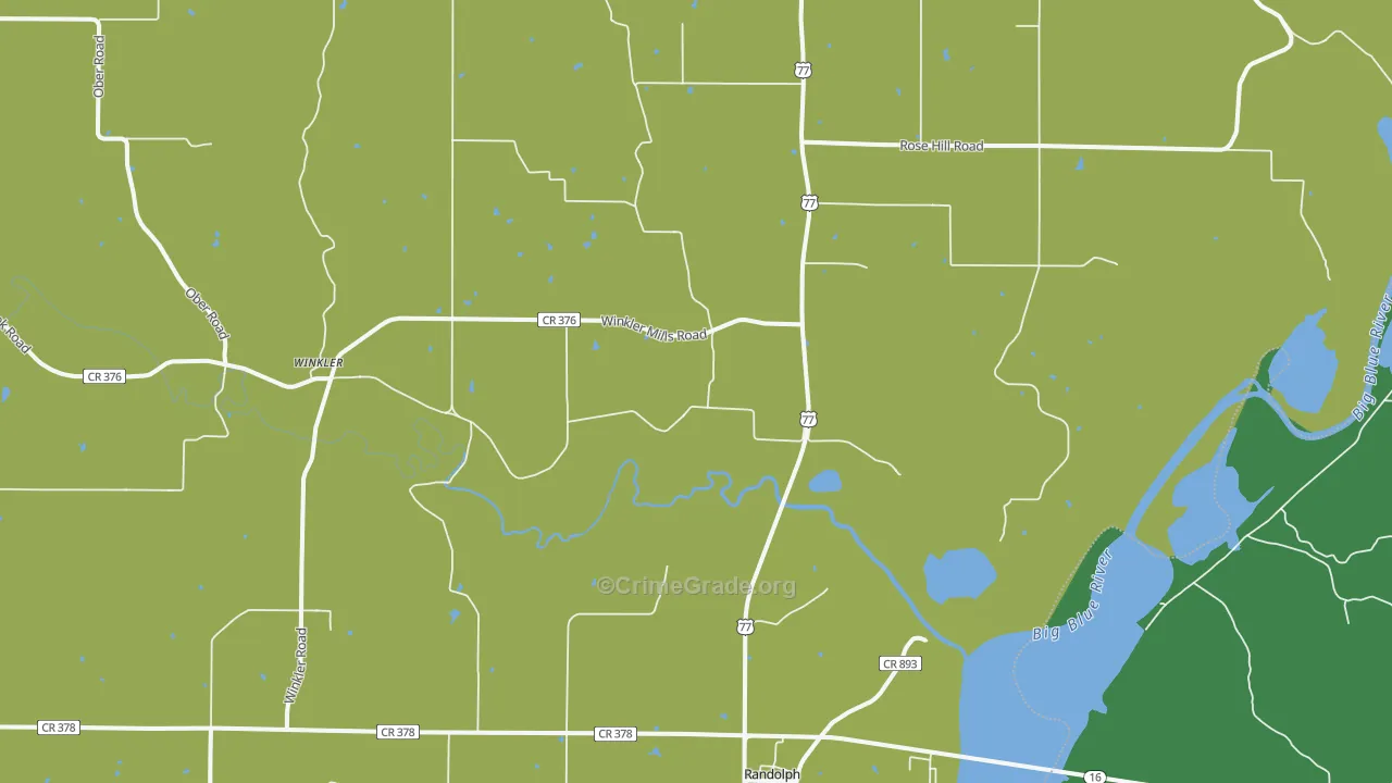 Randolph, KS Map of Vehicle Theft Rates