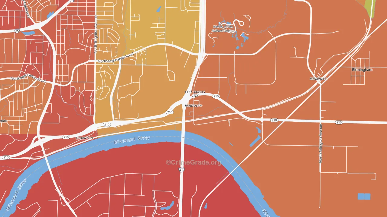 Randolph, MO Map of Vehicle Theft Rates