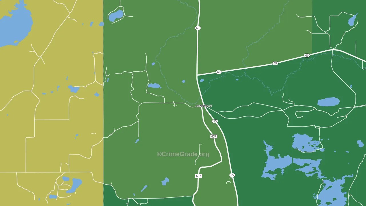 Randville, MI Map of Vehicle Theft Rates