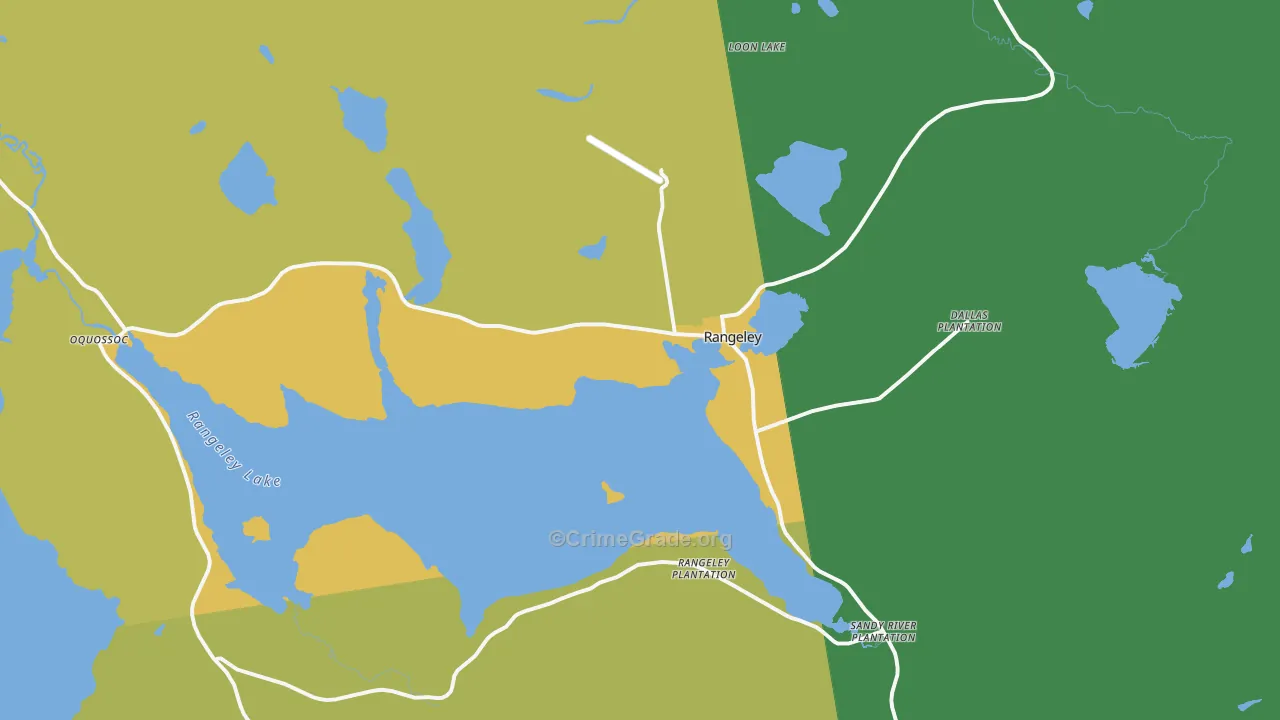 Rangeley, ME Map of Vehicle Theft Rates