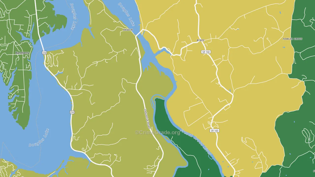 Rankin, TN Map of Vehicle Theft Rates