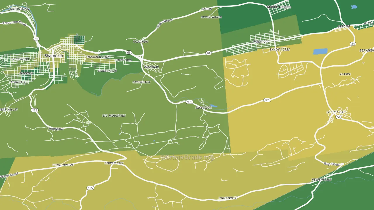 Ranshaw, PA Map of Vehicle Theft Rates