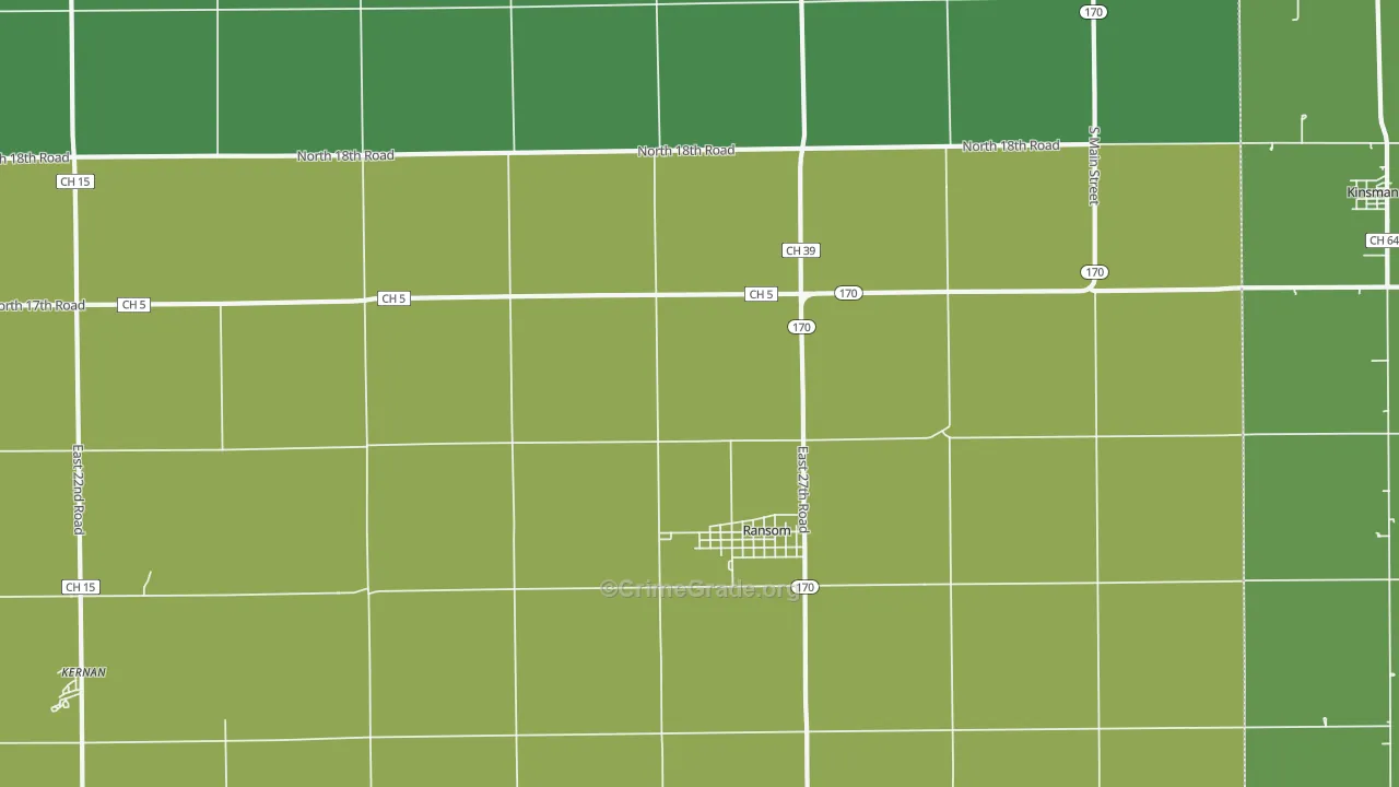 Ransom, IL Map of Vehicle Theft Rates