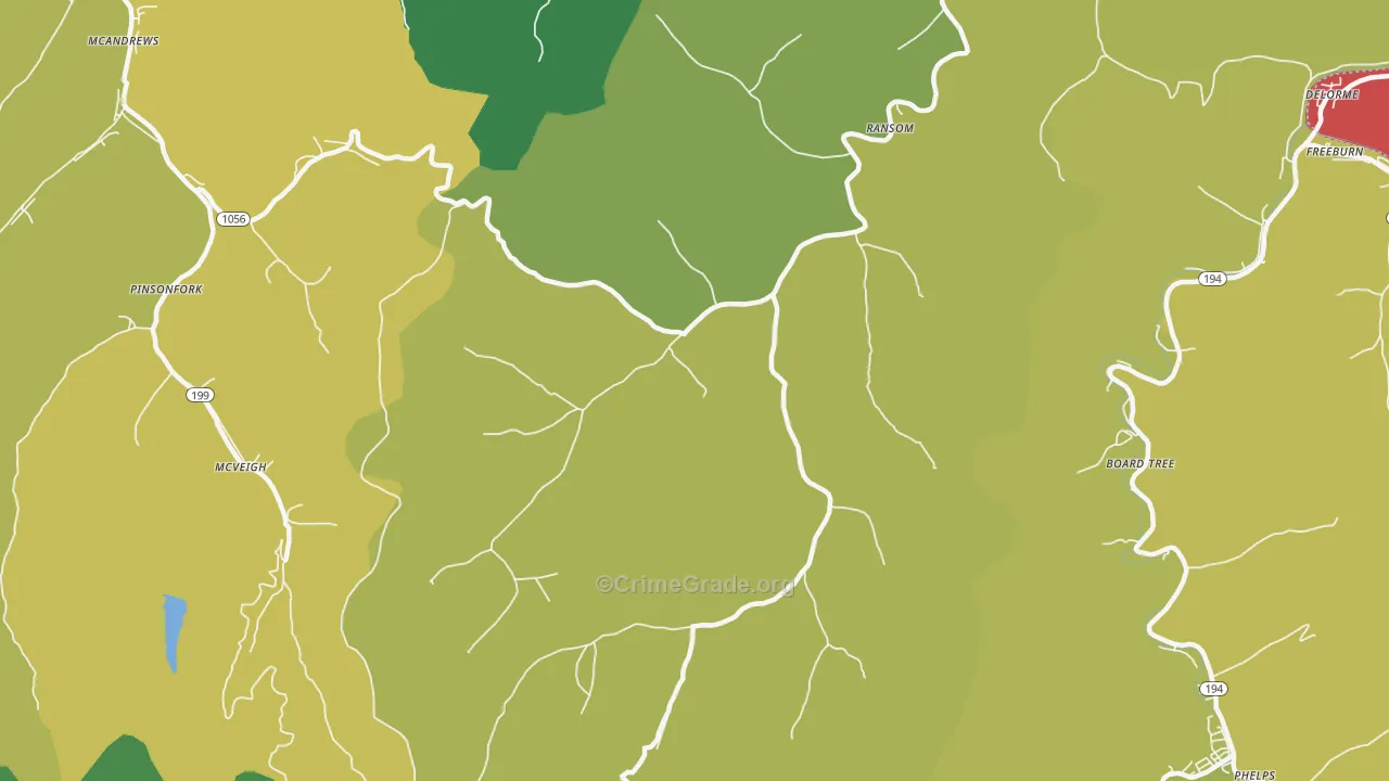 Ransom, KY Map of Vehicle Theft Rates