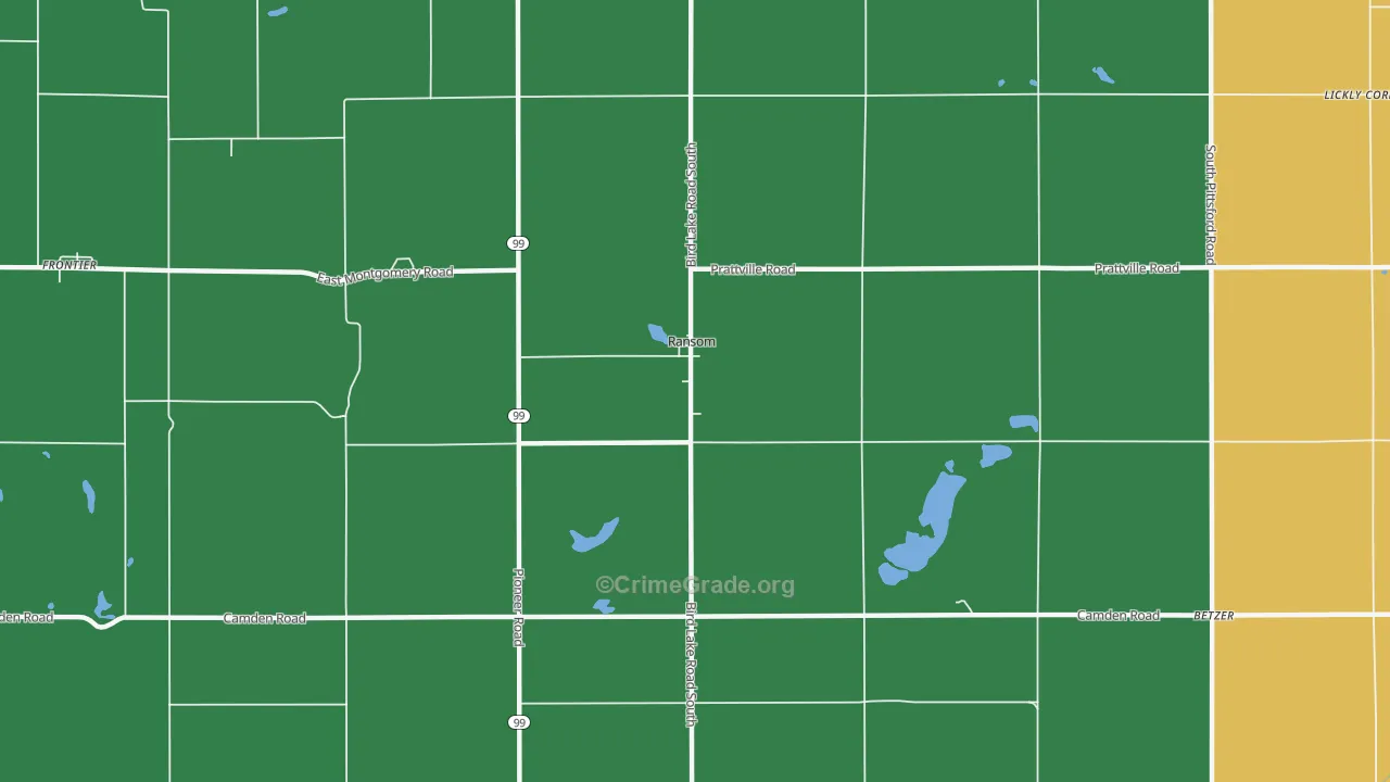 Ransom, MI Map of Vehicle Theft Rates