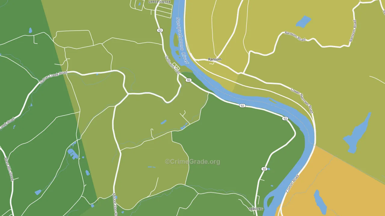 Ransom, PA Map of Vehicle Theft Rates
