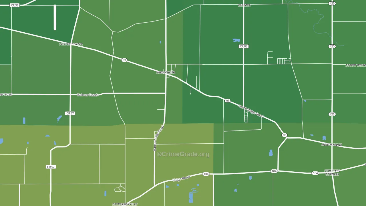 Ransomville, NY Map of Vehicle Theft Rates