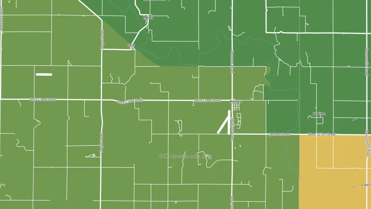 Rantoul, KS Map of Vehicle Theft Rates