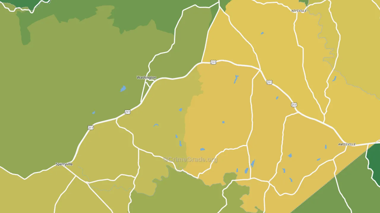 Rappahannock County, VA Map of Vehicle Theft Rates