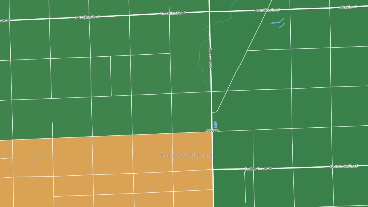Rapson, MI Map of Vehicle Theft Rates