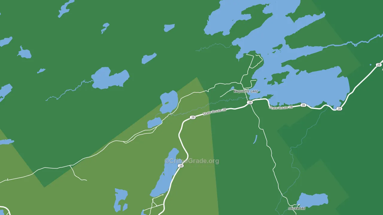 Raquette Lake, NY Map of Vehicle Theft Rates