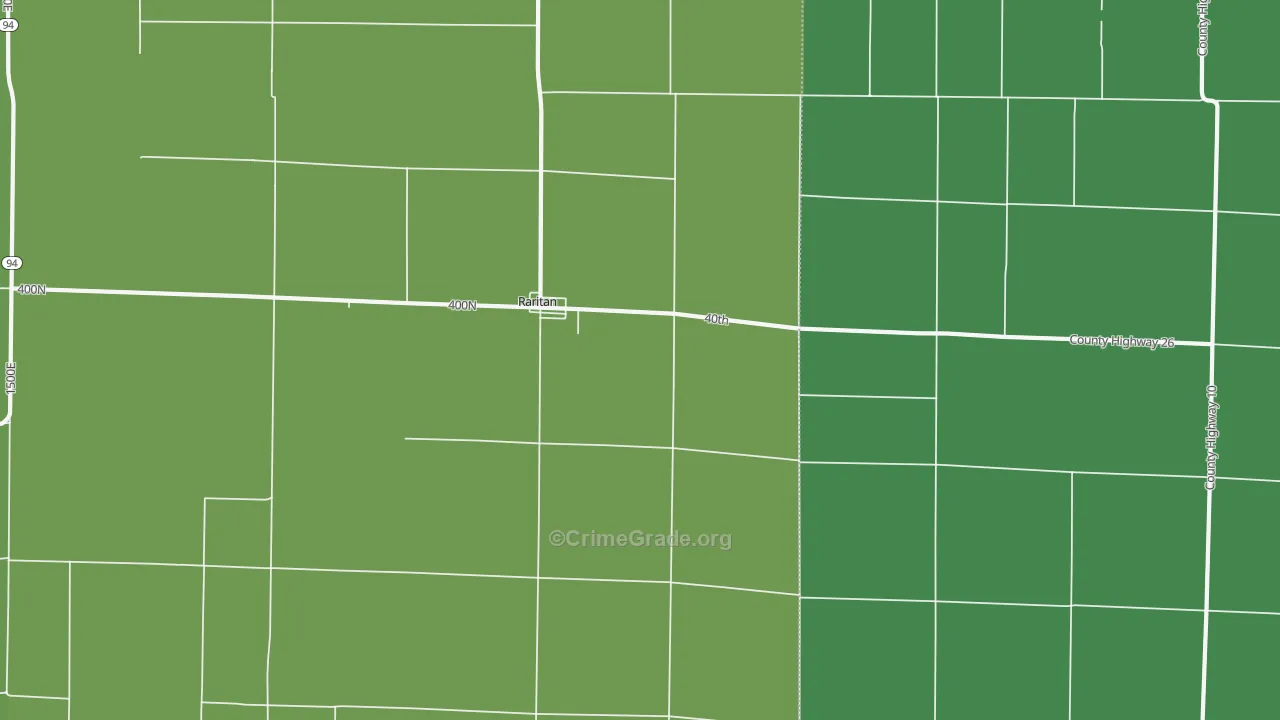 Raritan, IL Map of Vehicle Theft Rates