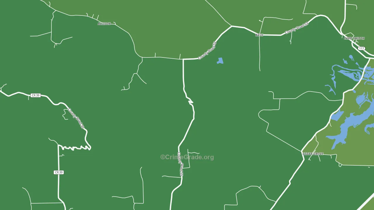 Rash, AL Map of Vehicle Theft Rates