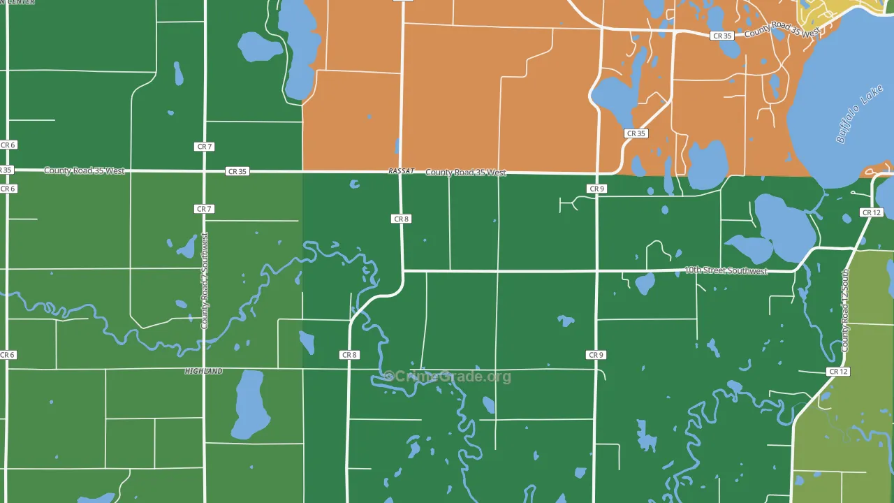 Rassat, MN Map of Vehicle Theft Rates
