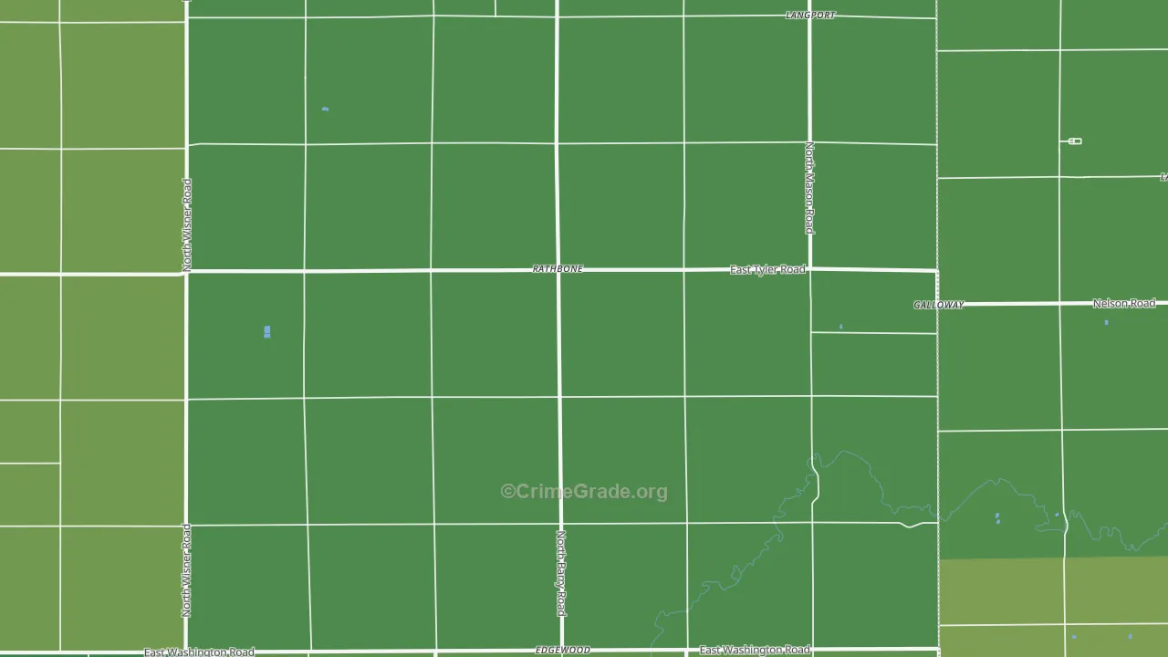 Rathbone, MI Map of Vehicle Theft Rates