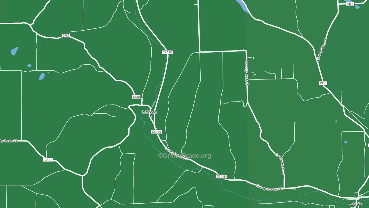 Rathbone, NY Map of Vehicle Theft Rates