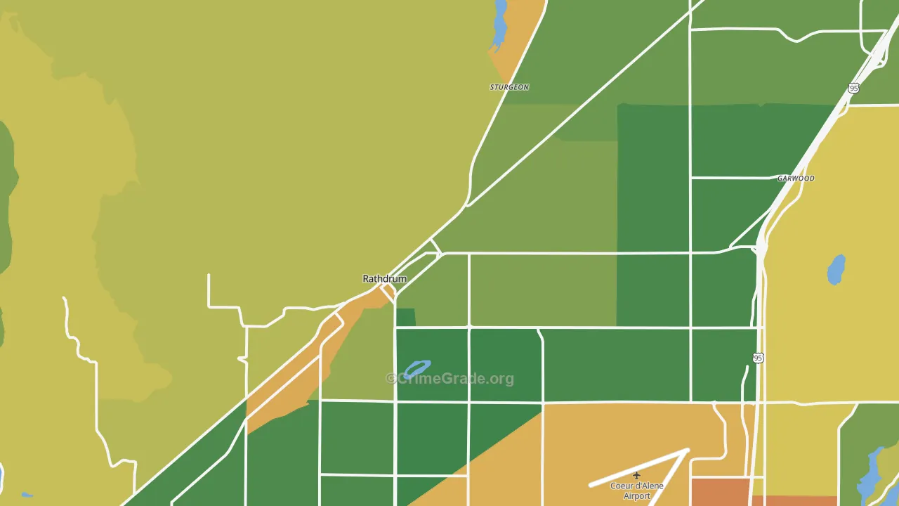 Rathdrum, ID Map of Vehicle Theft Rates