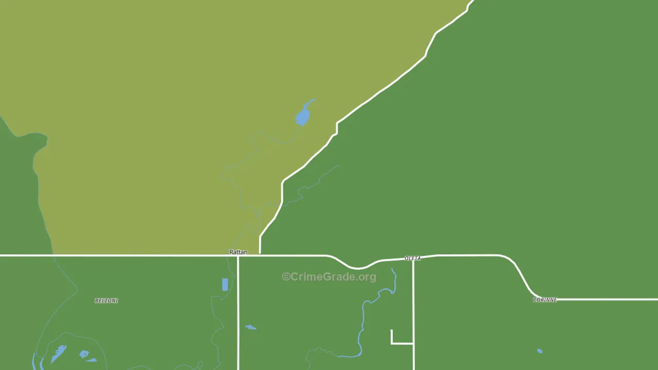 Rattan, OK Map of Vehicle Theft Rates