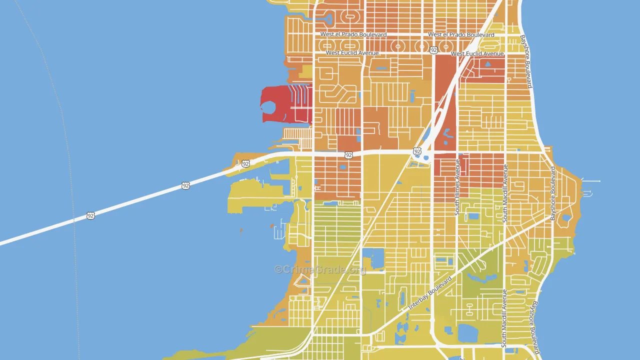 Rattlesnake, Tampa, FL Map of Vehicle Theft Rates