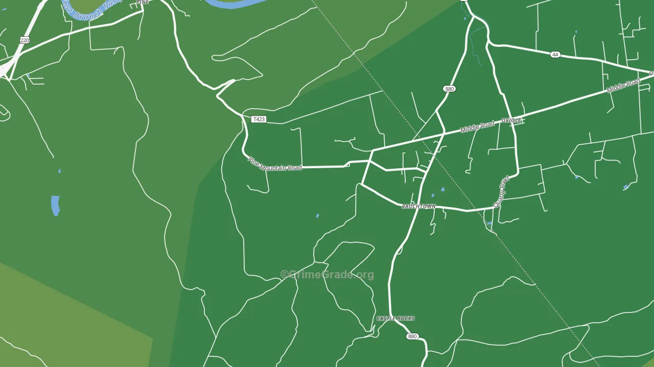 Rauchtown, PA Map of Vehicle Theft Rates