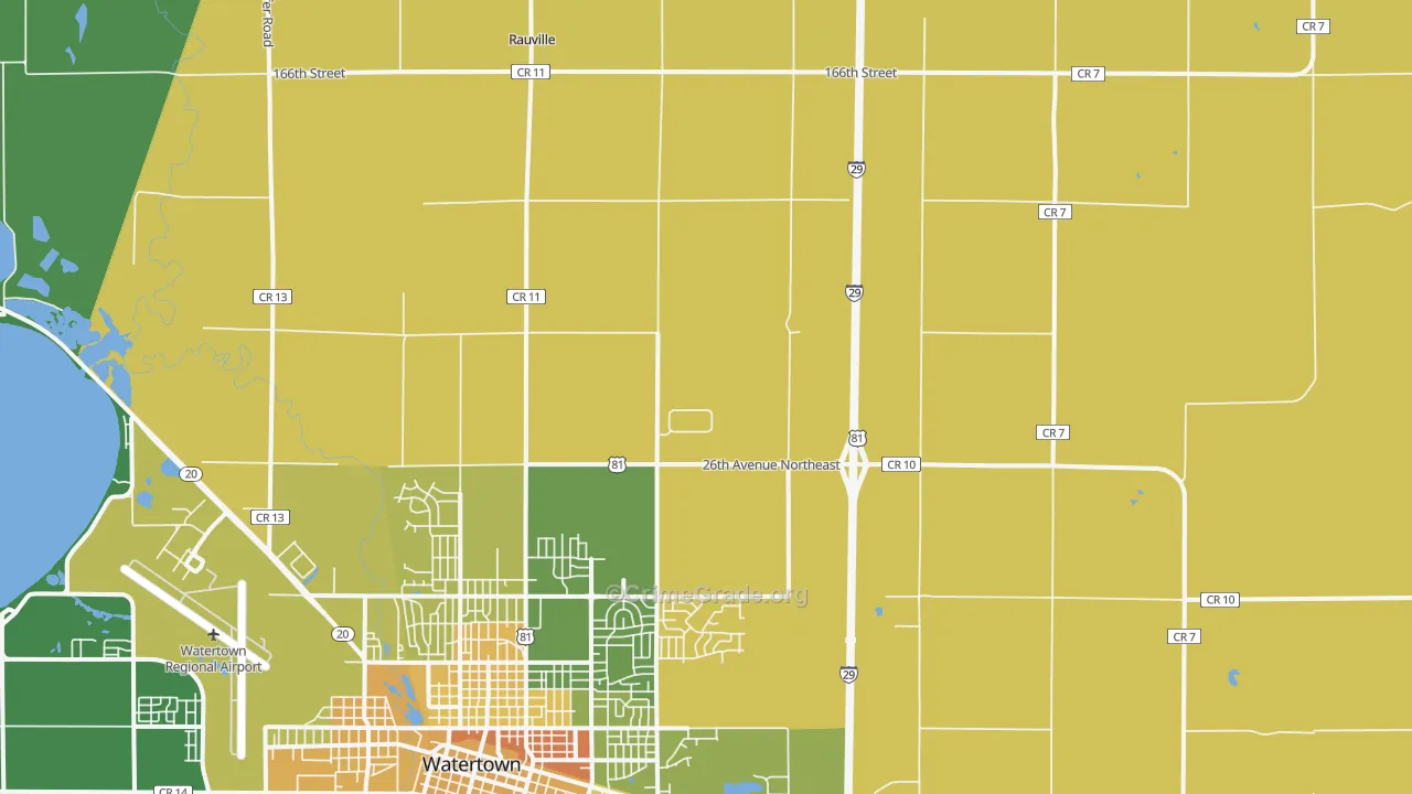 Rauville, SD Map of Vehicle Theft Rates