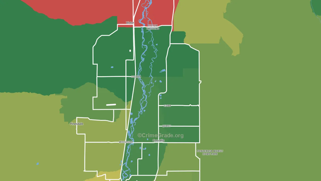 Ravalli County, MT Map of Vehicle Theft Rates