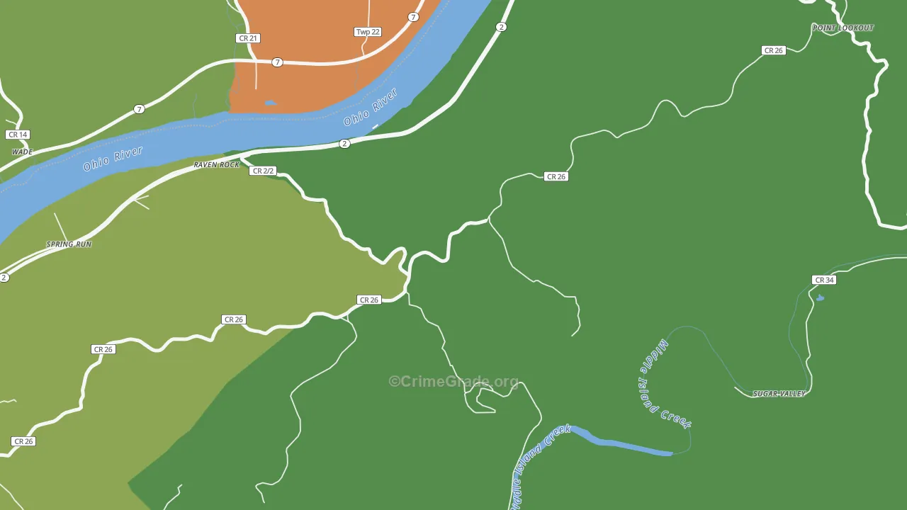 Raven Rock, WV Map of Vehicle Theft Rates