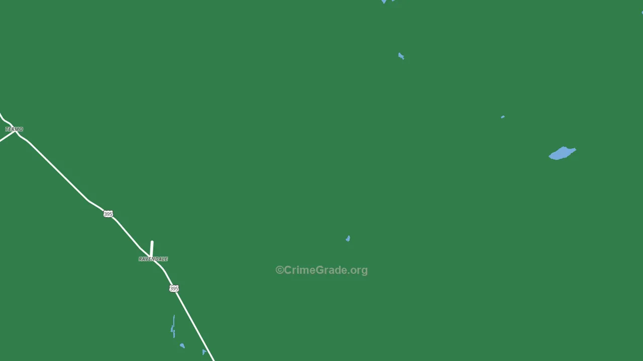 Ravendale, CA Map of Vehicle Theft Rates