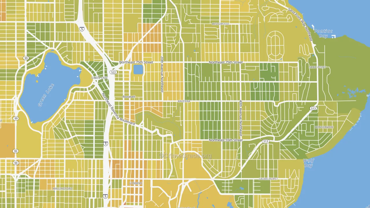Ravenna, Seattle, WA Map of Vehicle Theft Rates