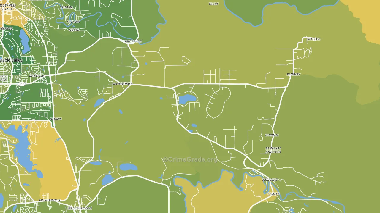 Ravensdale, WA Map of Vehicle Theft Rates