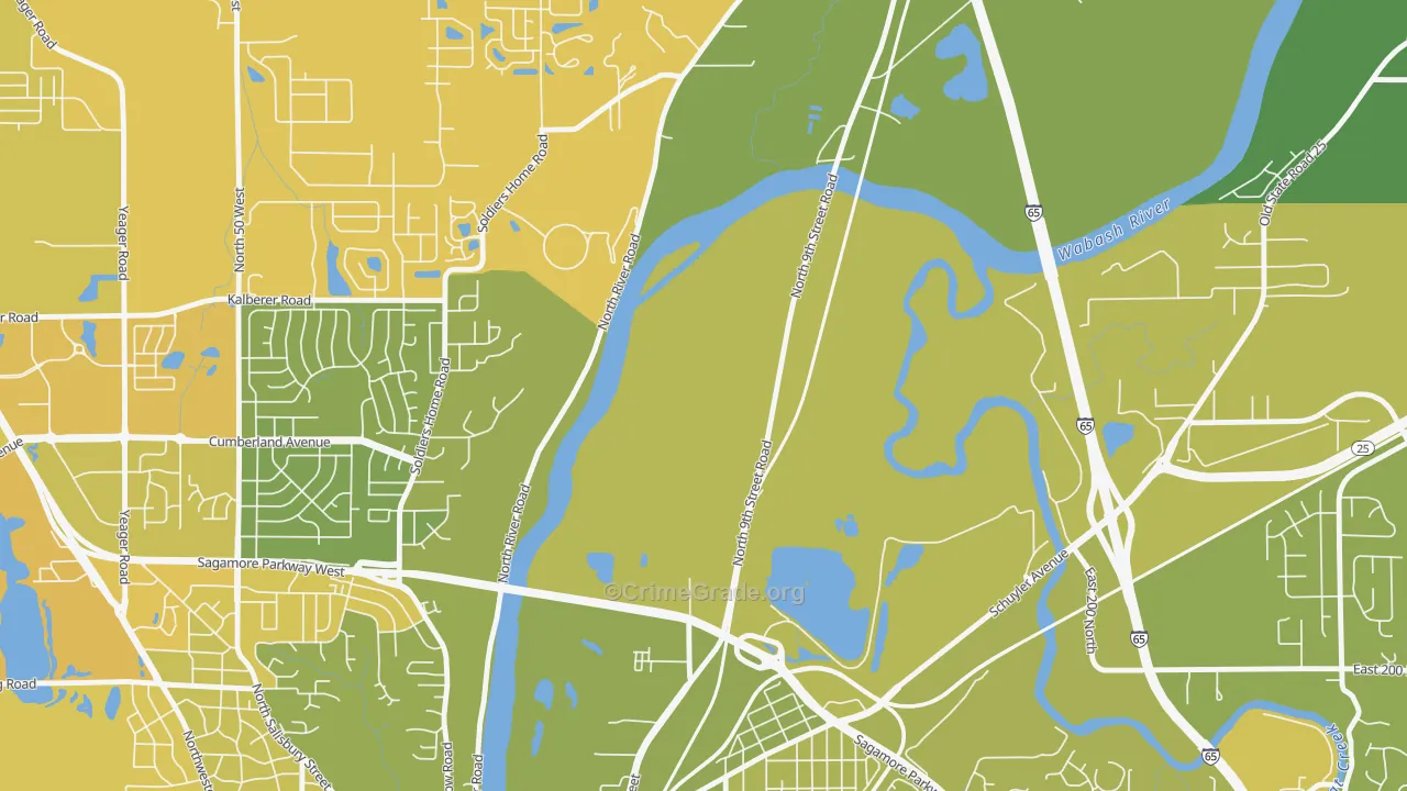 Ravinamy, IN Map of Vehicle Theft Rates