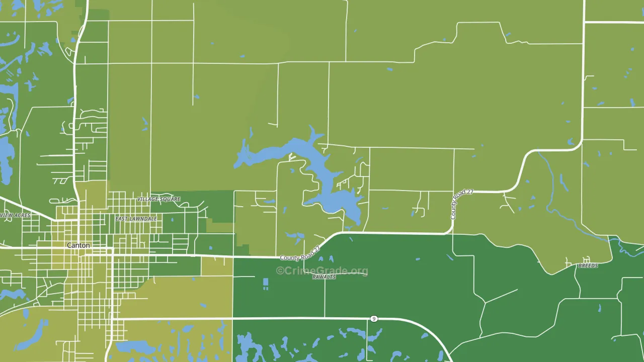 Rawalts, IL Map of Vehicle Theft Rates