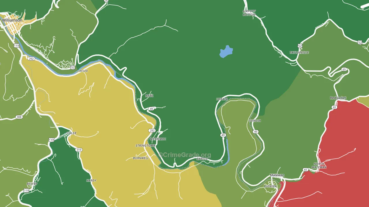 Rawl, WV Map of Vehicle Theft Rates