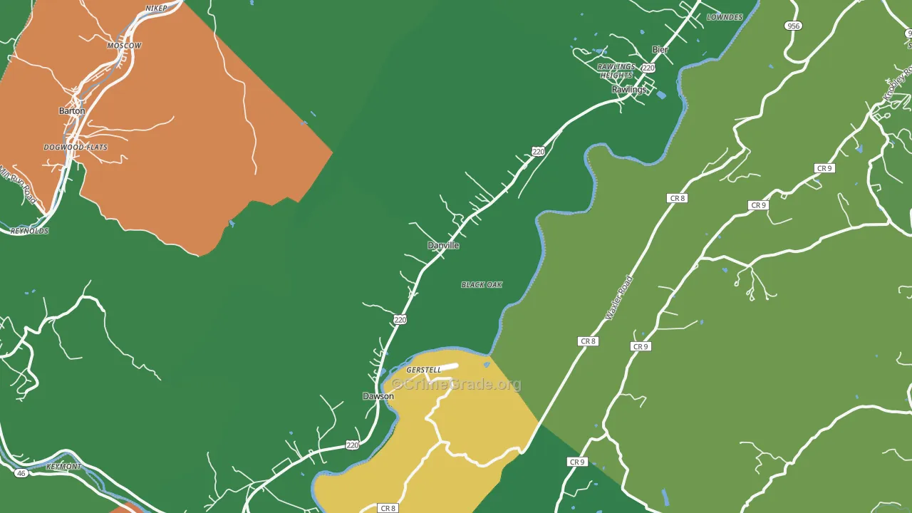Rawlings, MD Map of Vehicle Theft Rates