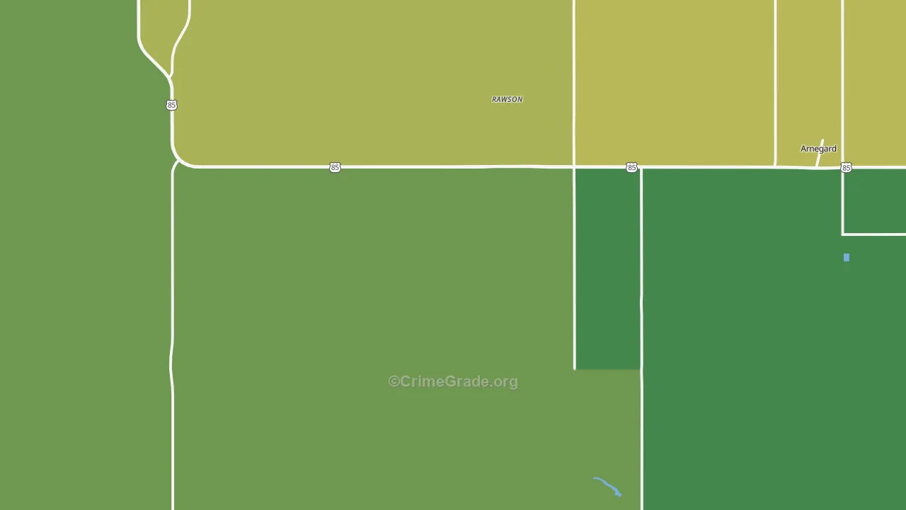 Rawson, ND Map of Vehicle Theft Rates