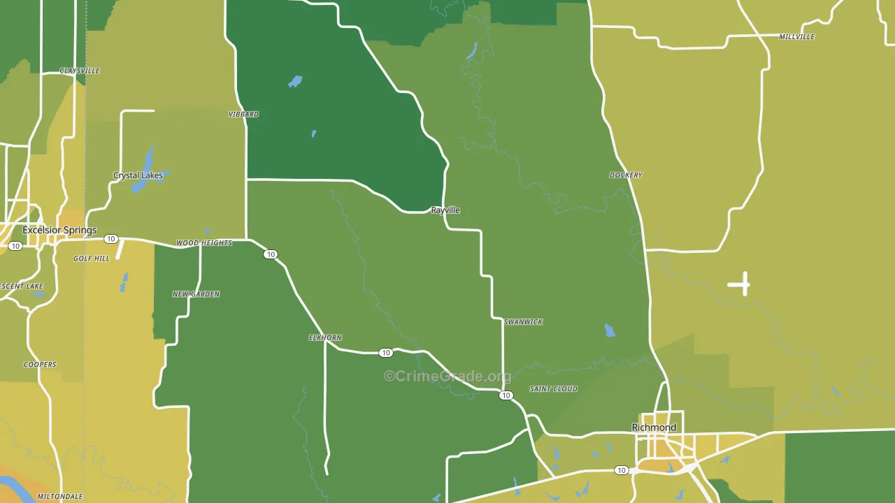 Ray County, MO Map of Vehicle Theft Rates