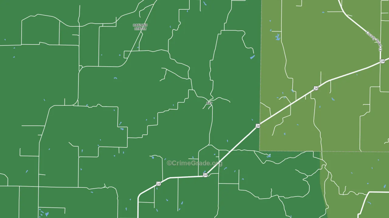 Ray, IL Map of Vehicle Theft Rates