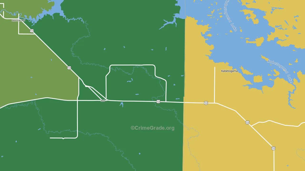 Ray, MN Map of Vehicle Theft Rates