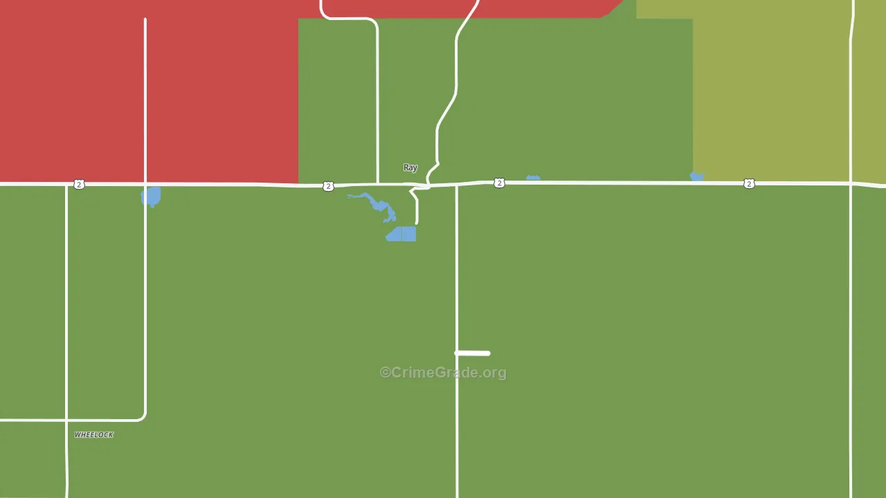 Ray, ND Map of Vehicle Theft Rates