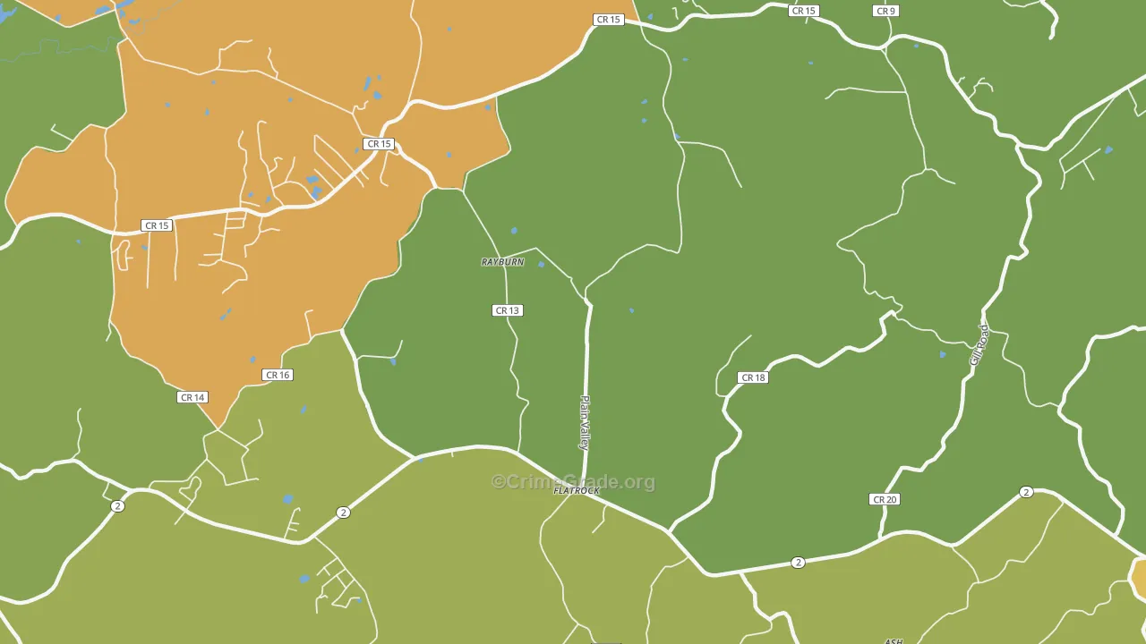 Rayburn, WV Map of Vehicle Theft Rates