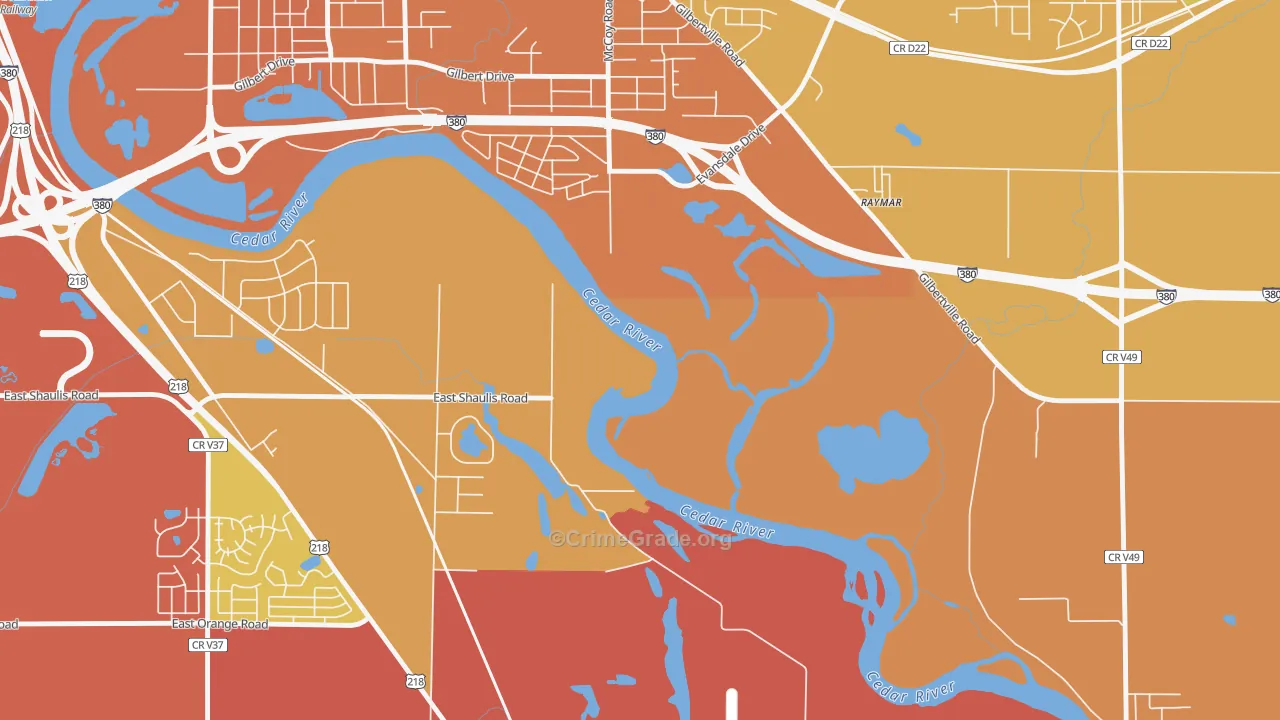 Raymar, IA Map of Vehicle Theft Rates