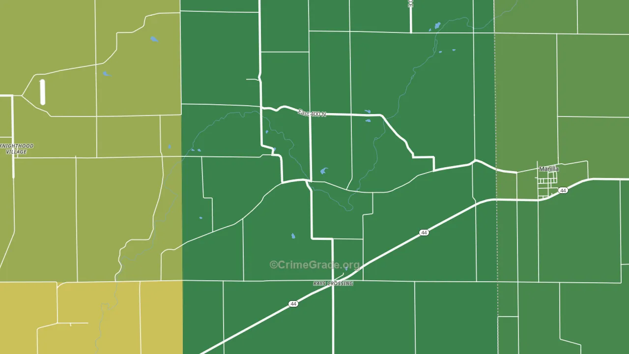 Rays Crossing, IN Map of Vehicle Theft Rates
