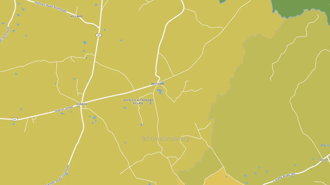 Raytown, GA Map of Vehicle Theft Rates