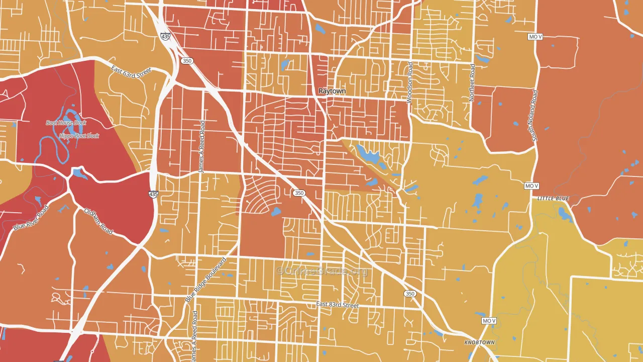 Raytown, MO Map of Vehicle Theft Rates