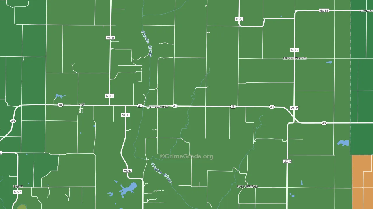 Rea, MO Map of Vehicle Theft Rates
