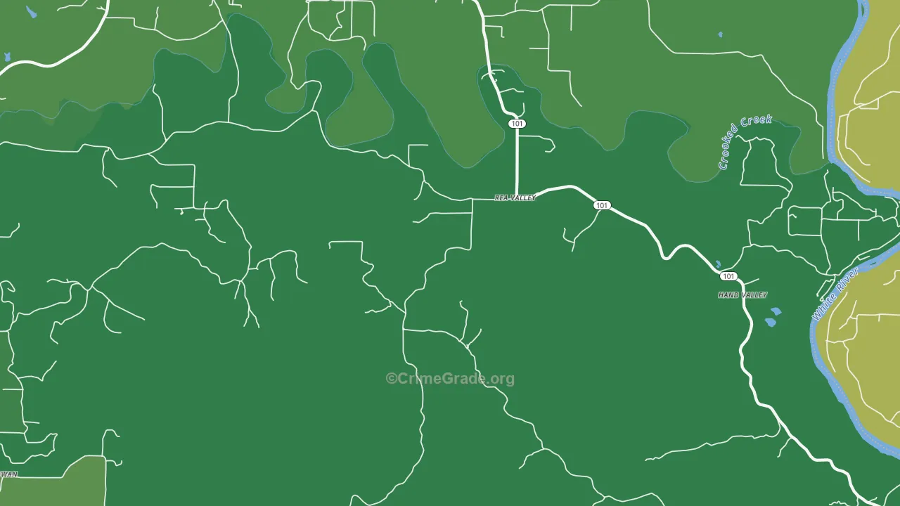 Rea Valley, AR Map of Vehicle Theft Rates