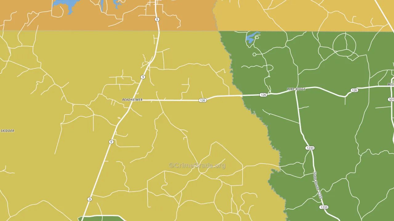 Readheimer, LA Map of Vehicle Theft Rates