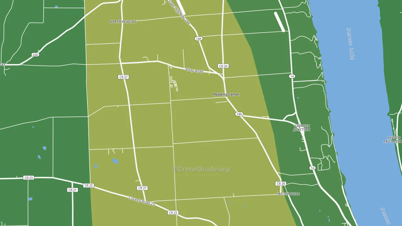 Reading Center, NY Map of Vehicle Theft Rates