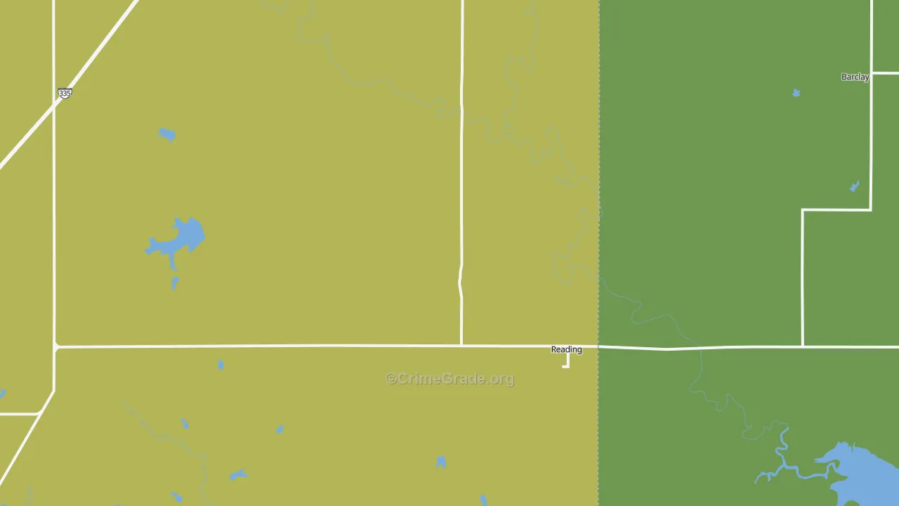 Reading, KS Map of Vehicle Theft Rates